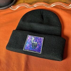 Black Beanie with Skunk Patch